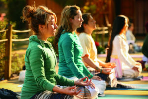 Sitting Group Meditation Outdoors