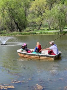 kids in pond